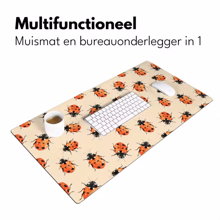 Bureau onderlegger - Lieveheersbeestjes - Patroon - Rood — 7