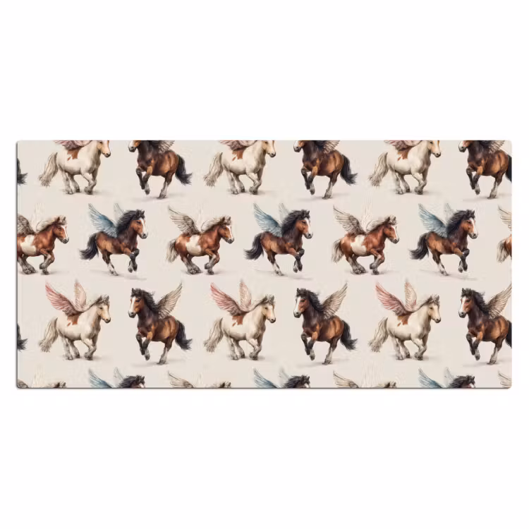 Bureau onderlegger - Paarden - Vleugels - Kleurrijk — 2