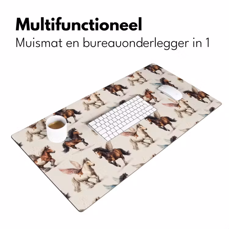 Bureau onderlegger - Paarden - Vleugels - Kleurrijk — 7