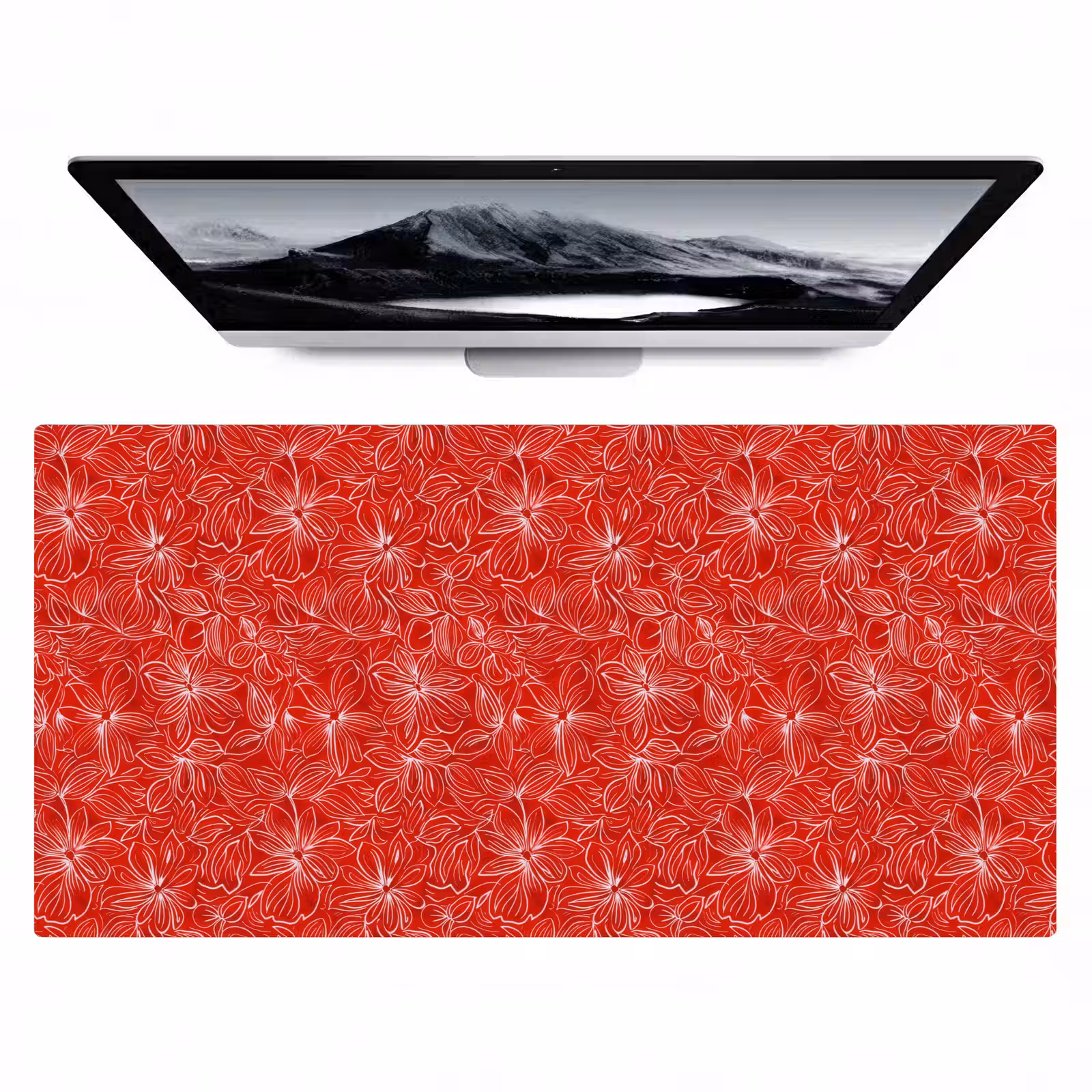 Bureau onderlegger - Bloemen - Patroon - Rood — 1