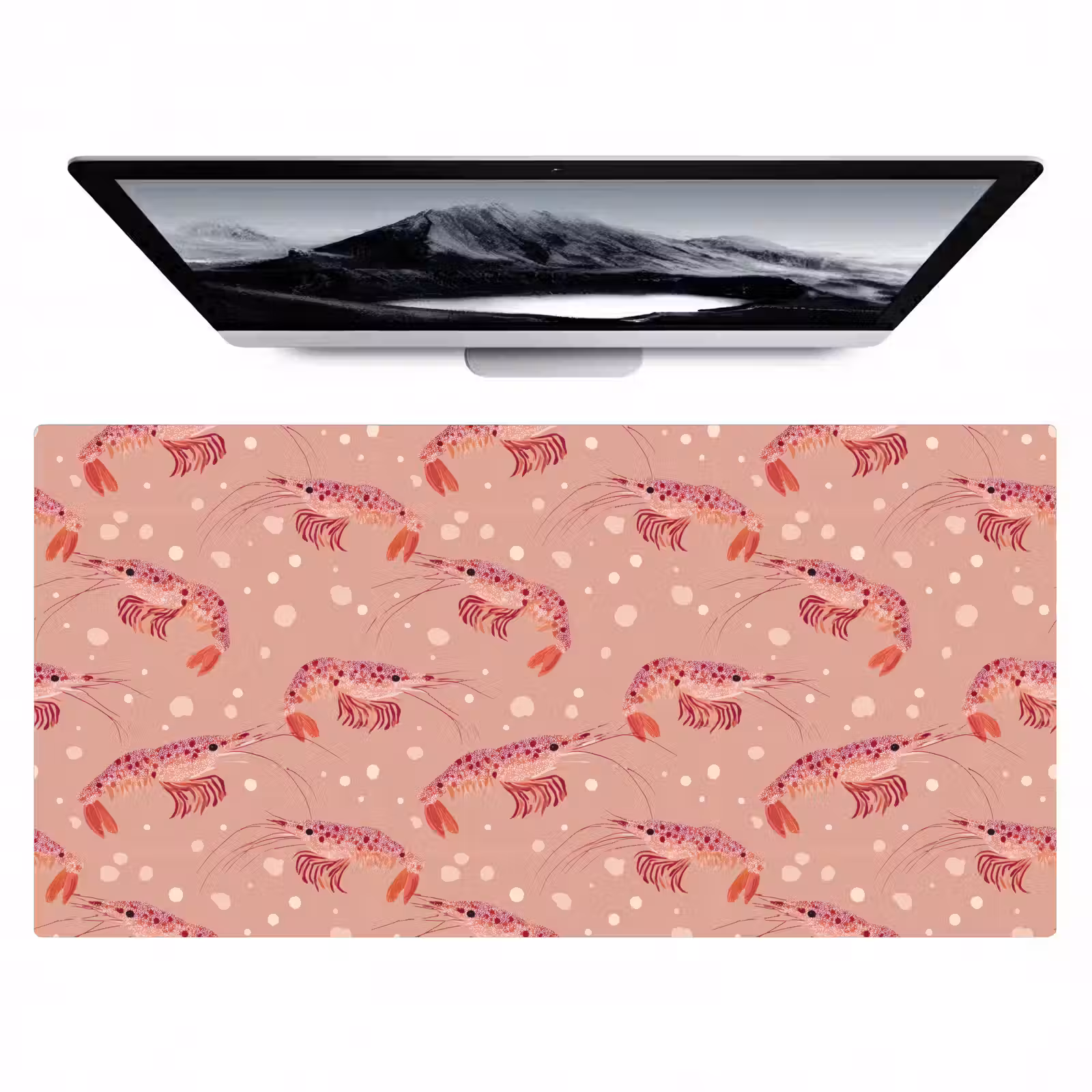Bureau onderlegger - Garnalen - Stippen - Roze — 1