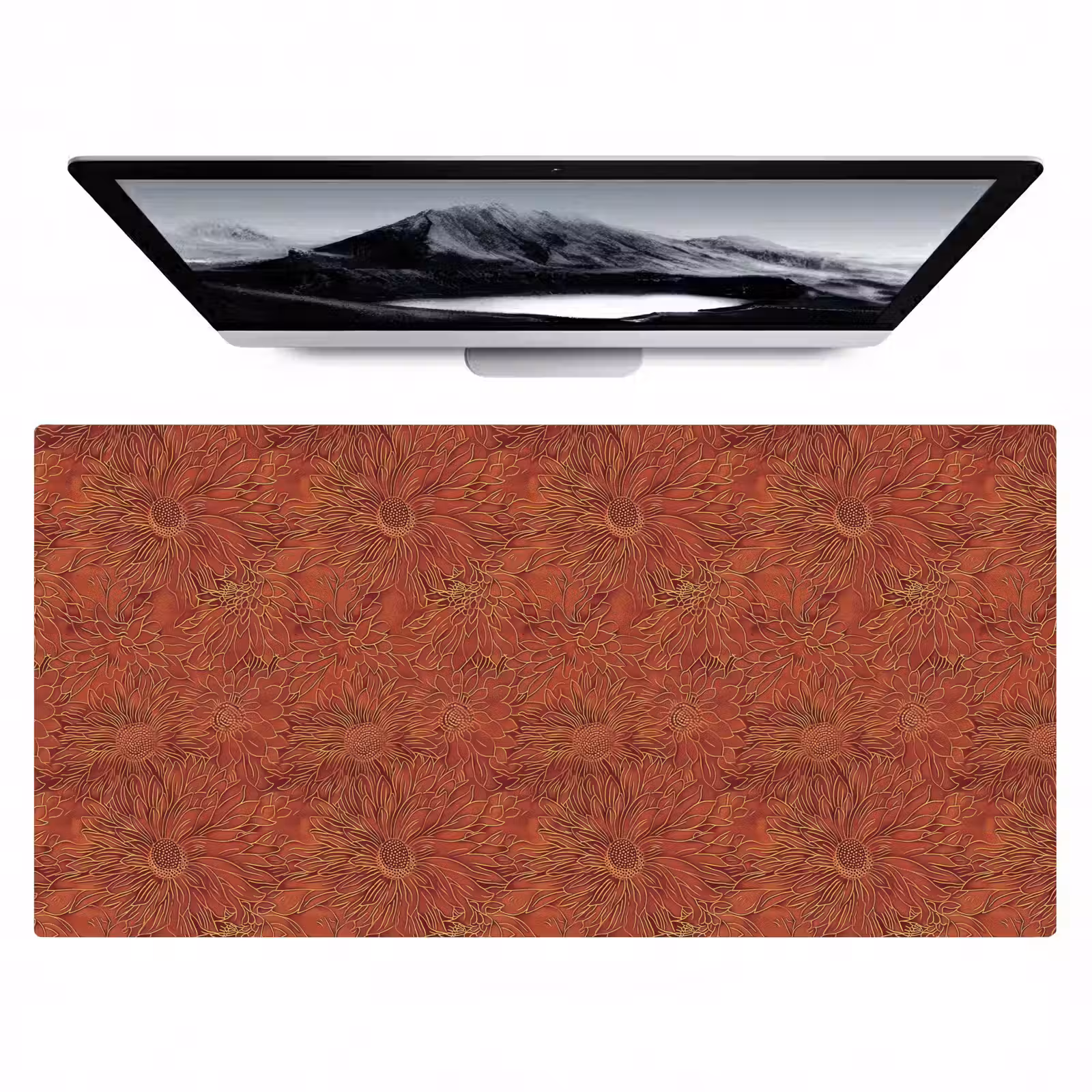 Bureau onderlegger - Oosters - Bloemen - Terracotta — 1
