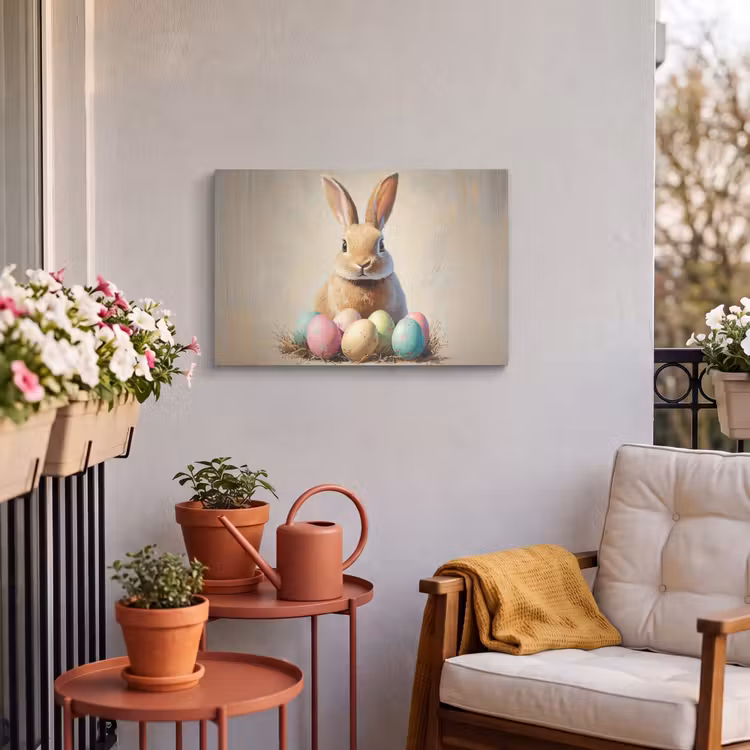 Buiten canvas - Paashaas - Pastel - Eieren — 4