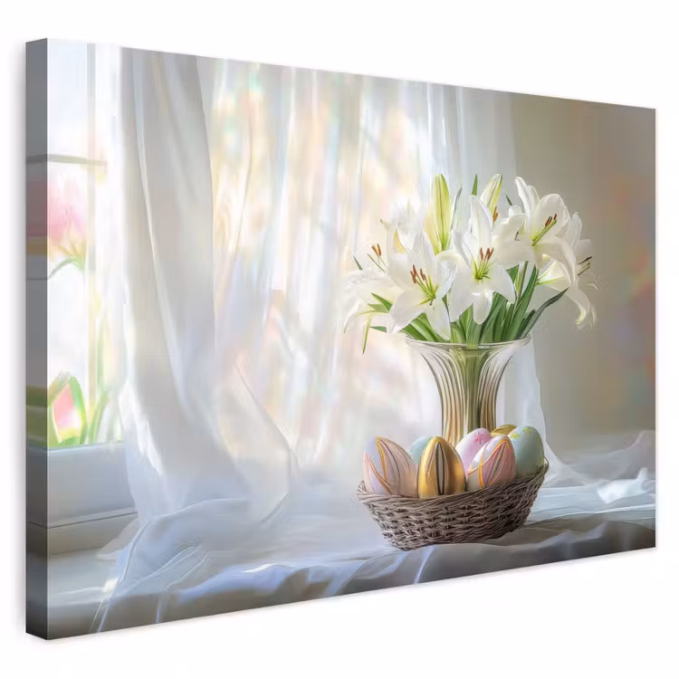 Buiten canvas - Vaas - Eieren - Bloemen — 1
