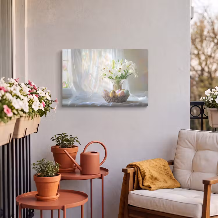 Buiten canvas - Vaas - Eieren - Bloemen — 4