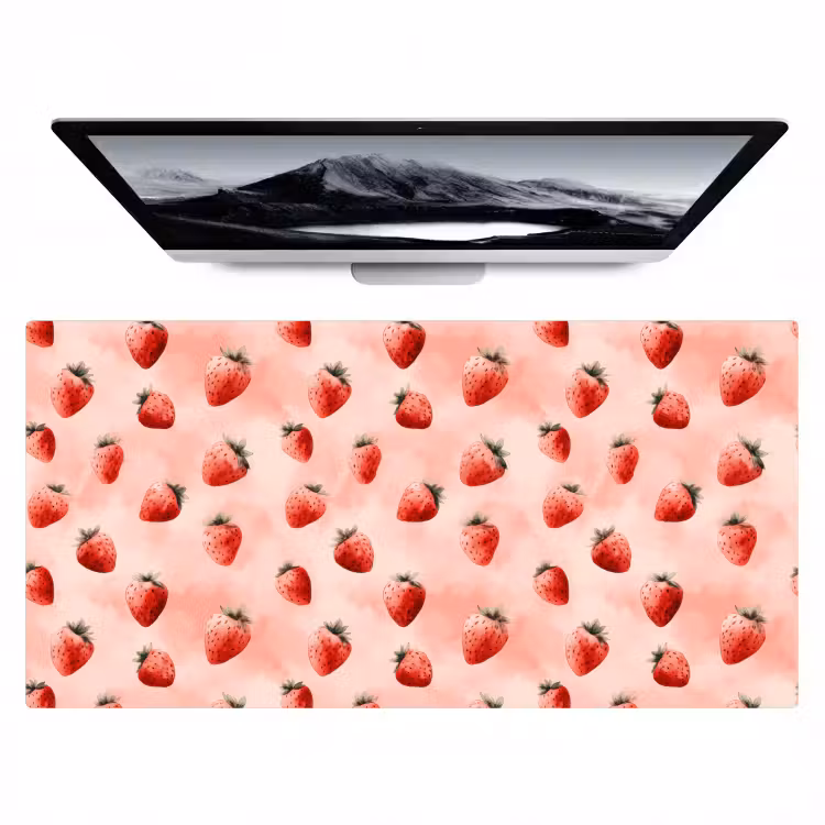 Bureau onderlegger - Aardbei - Patroon - Roze — 1
