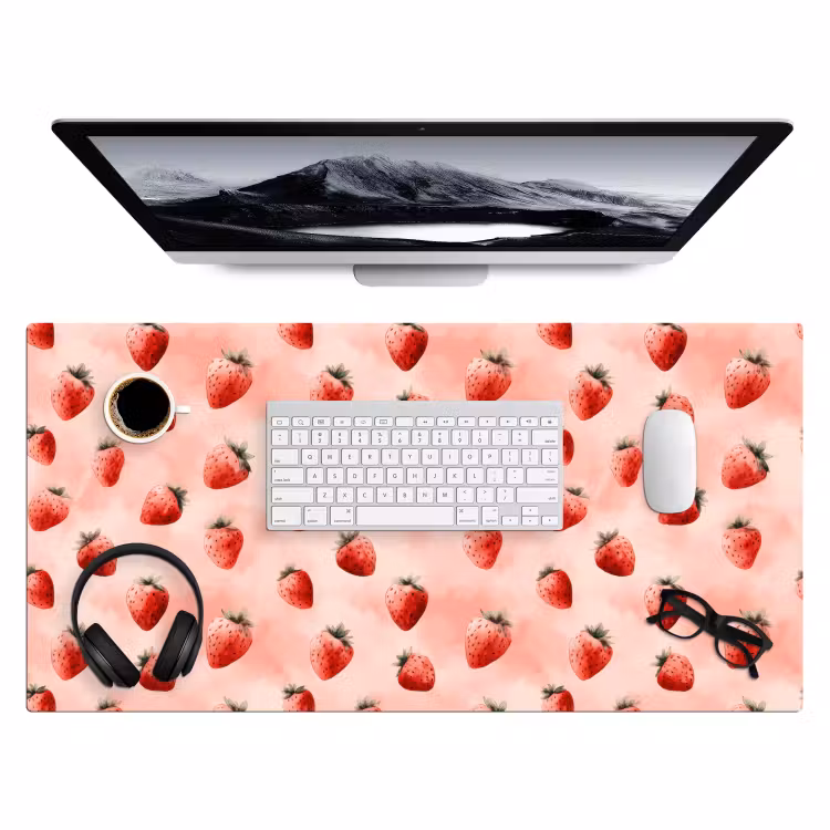 Bureau onderlegger - Aardbei - Patroon - Roze — 4