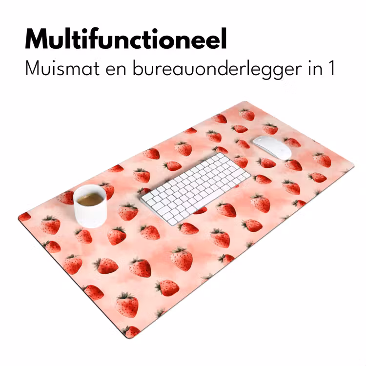 Bureau onderlegger - Aardbei - Patroon - Roze — 7