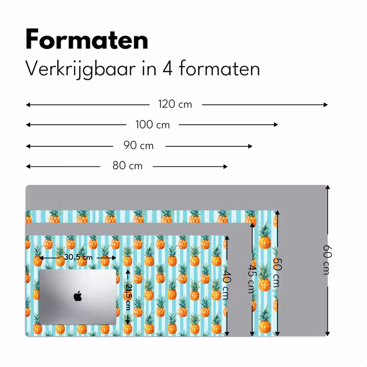 Bureau onderlegger - Ananas - Strepen - Groen — 8