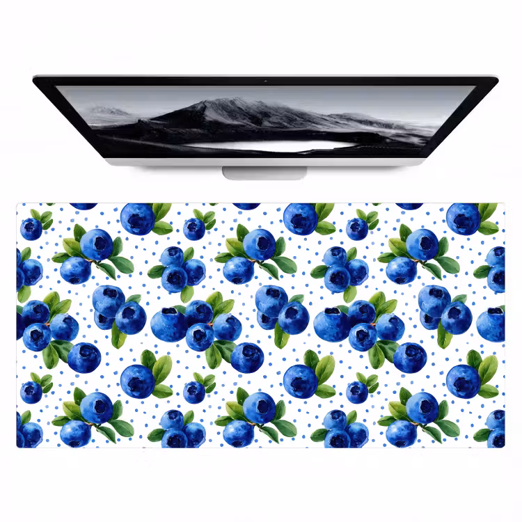 Bureau onderlegger - Bessen - Patroon - Blauw — 1