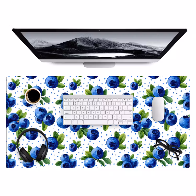 Bureau onderlegger - Bessen - Patroon - Blauw — 4