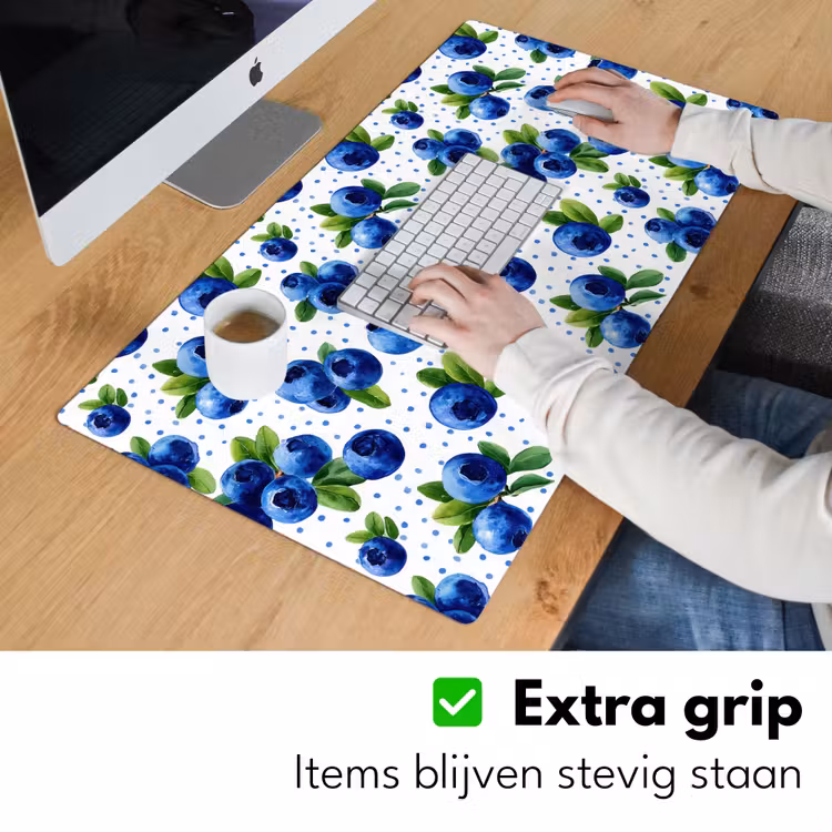 Bureau onderlegger - Bessen - Patroon - Blauw — 6