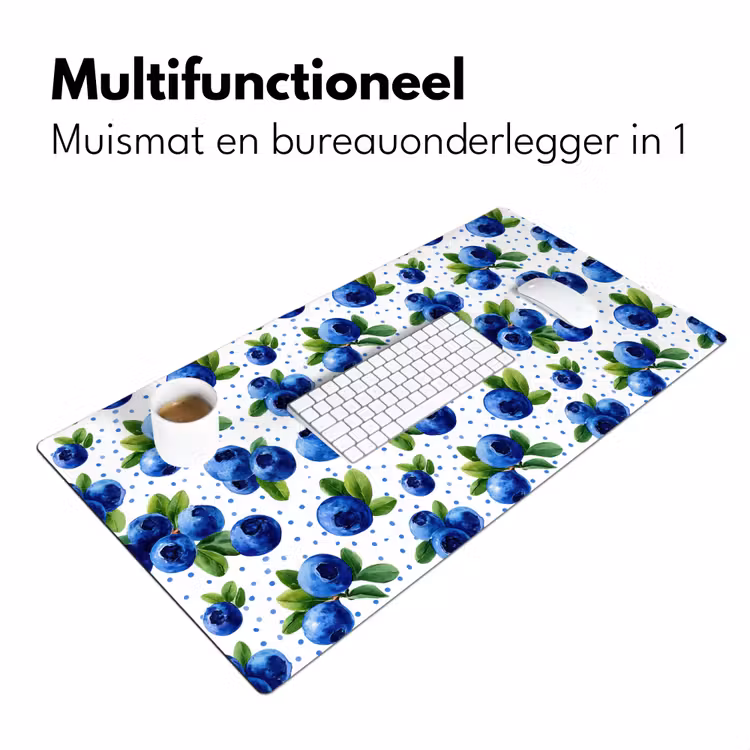 Bureau onderlegger - Bessen - Patroon - Blauw — 7