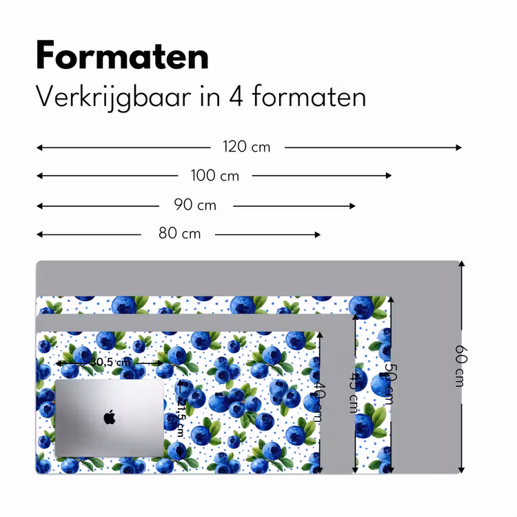 Bureau onderlegger - Bessen - Patroon - Blauw — 8