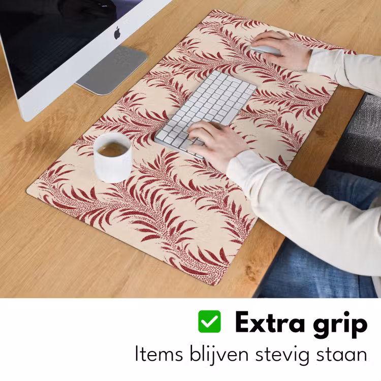 Bureau onderlegger - Bladeren - Linnen - Rood — 6