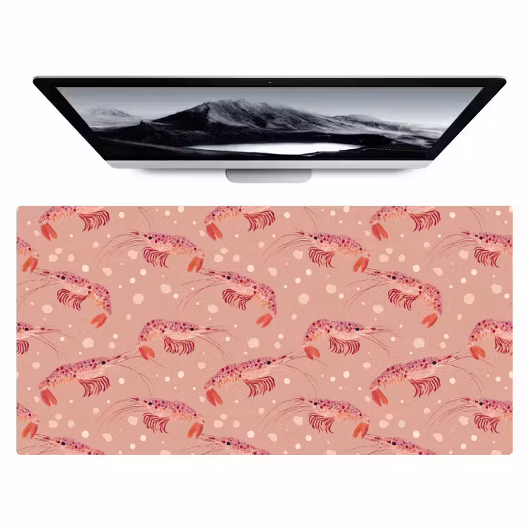 Bureau onderlegger - Garnalen - Stippen - Roze — 1