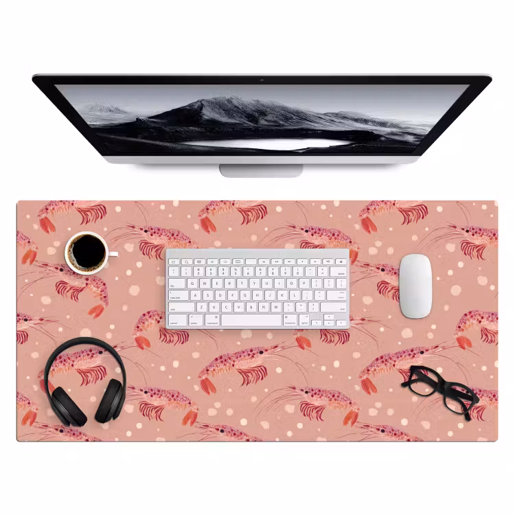 Bureau onderlegger - Garnalen - Stippen - Roze — 4