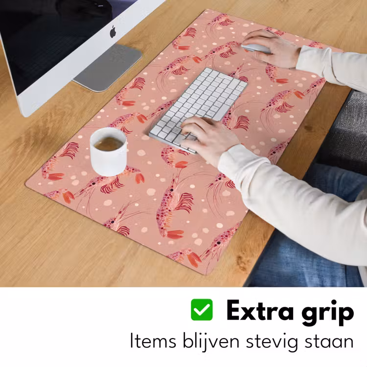 Bureau onderlegger - Garnalen - Stippen - Roze — 6