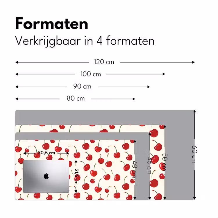 Bureau onderlegger - Kersen - Minimalistisch - Rood — 8