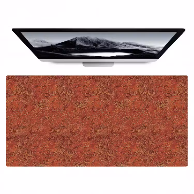 Bureau onderlegger - Oosters - Bloemen - Terracotta — 1