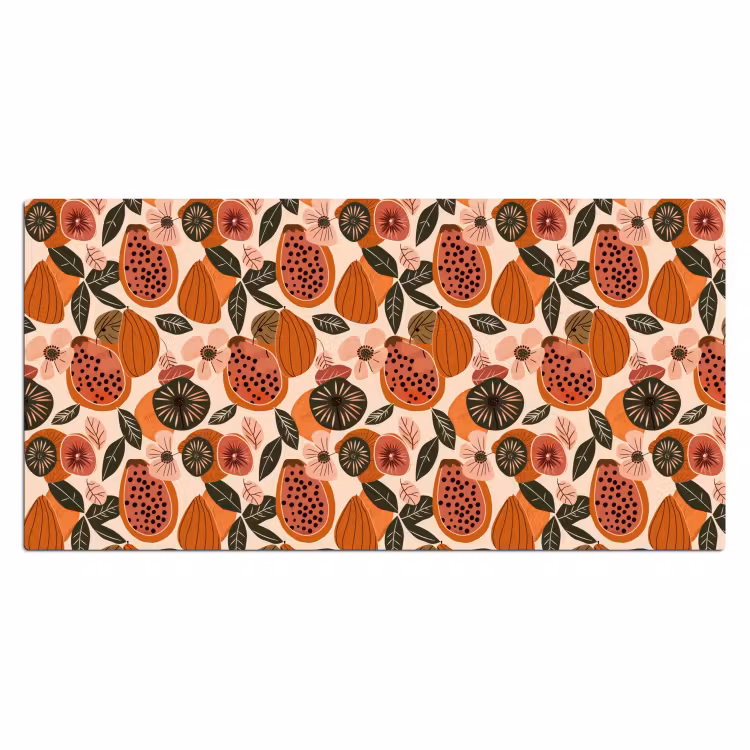 Bureau onderlegger - Papaja - Bloesem - Oranje — 2
