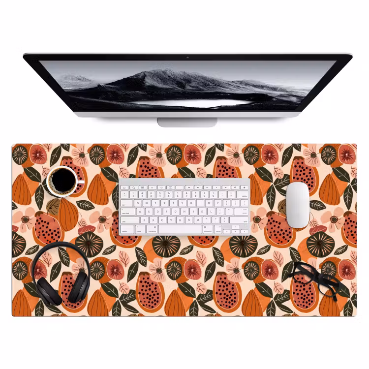 Bureau onderlegger - Papaja - Bloesem - Oranje — 4
