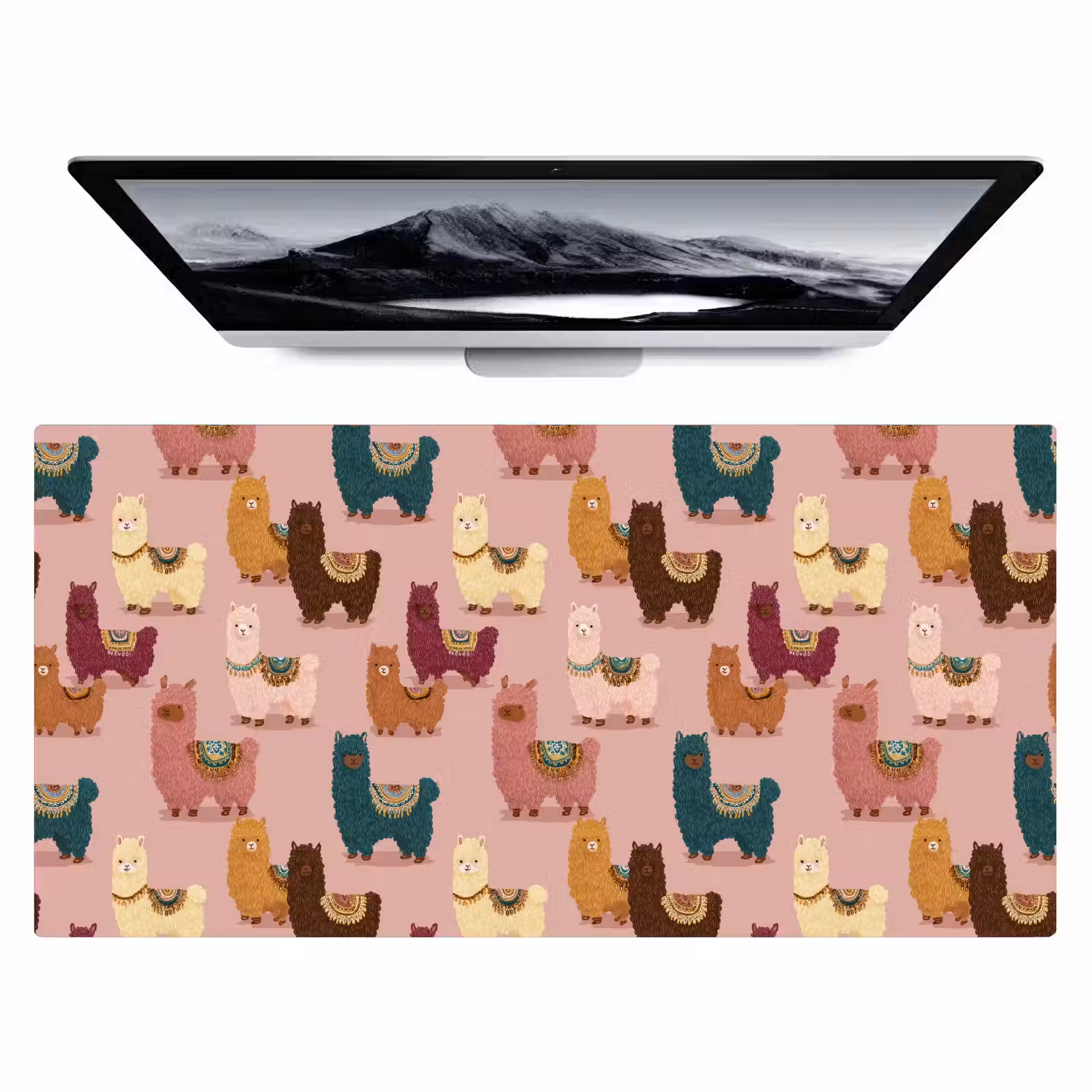 Bureau onderlegger - Alpaca's - Patroon - Kleurrijk — 1