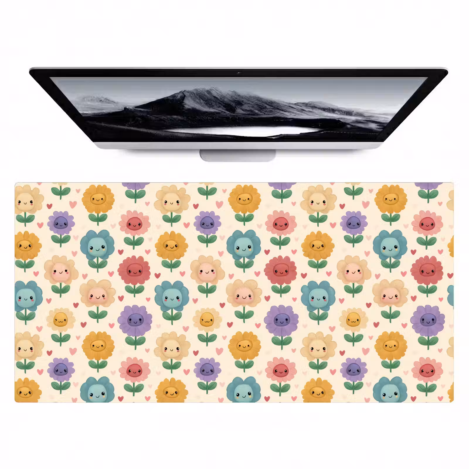 Bureau onderlegger - Bloemen - Hartjes - Kleurrijk — 1