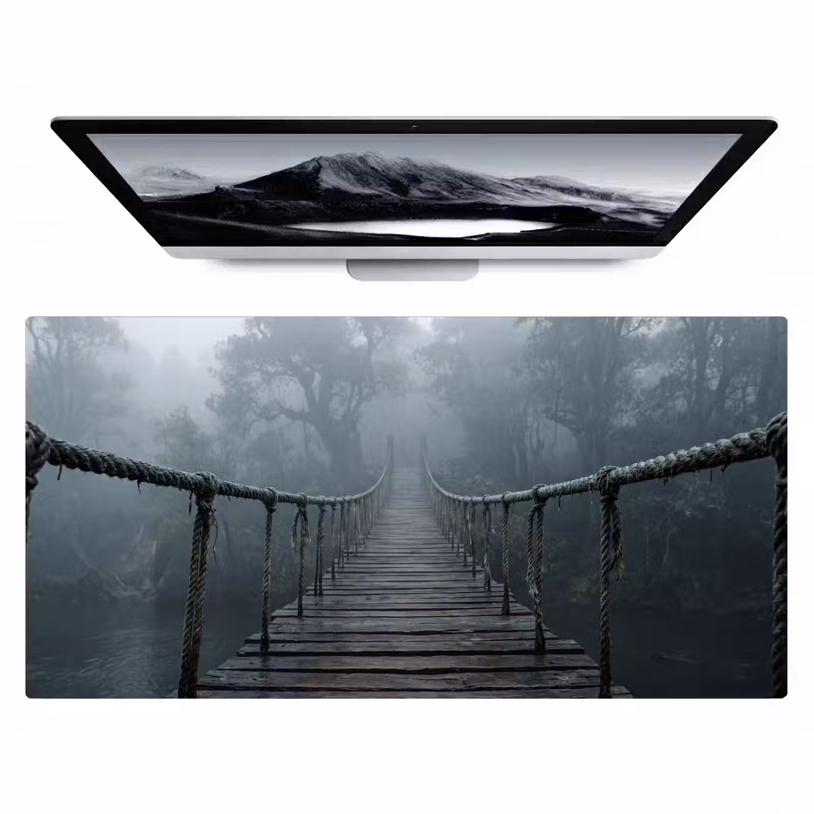 Bureau onderlegger - Brug - Jungle - Mist - Natuur — 1