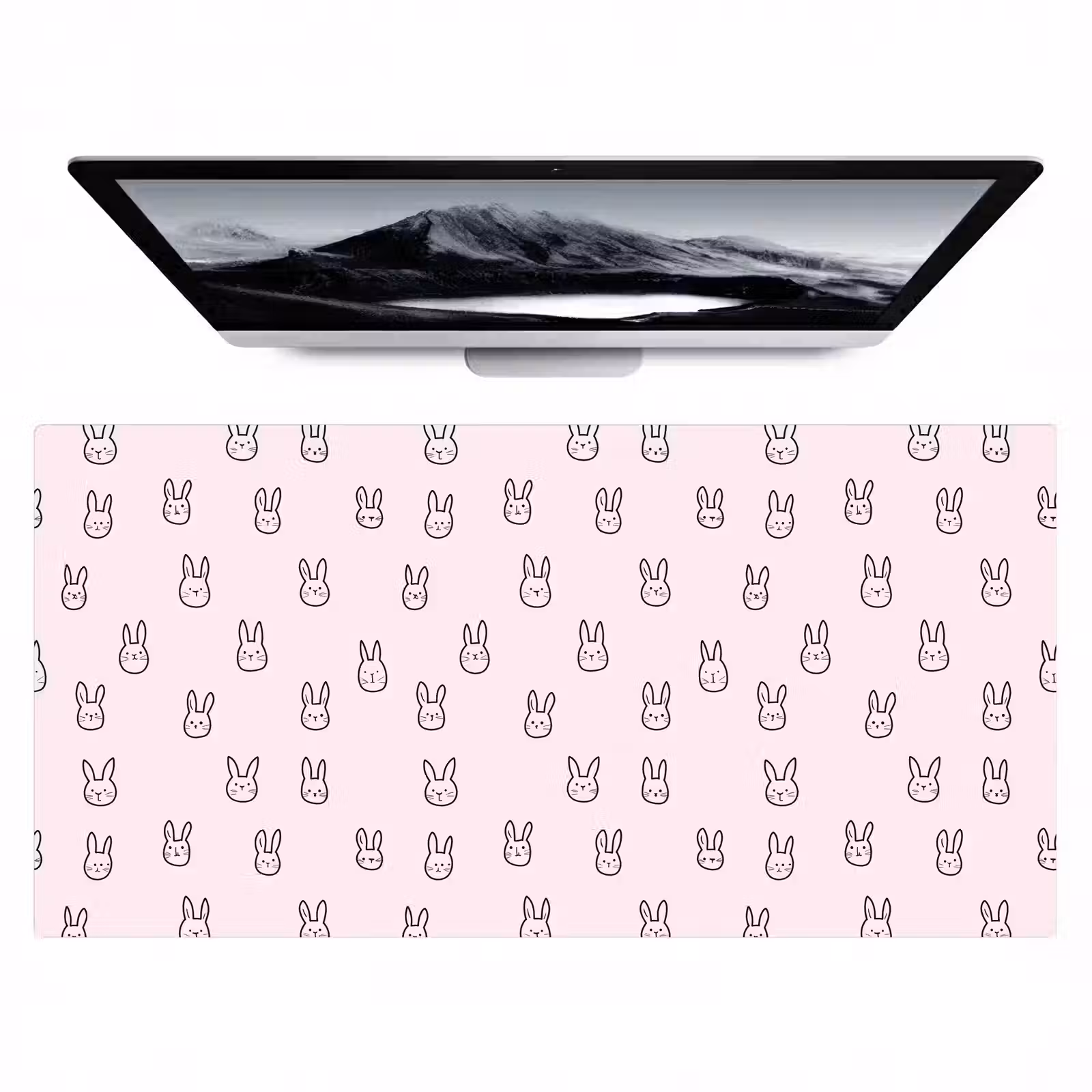 Bureau onderlegger - Konijnen - Minimalistisch - Roze — 1