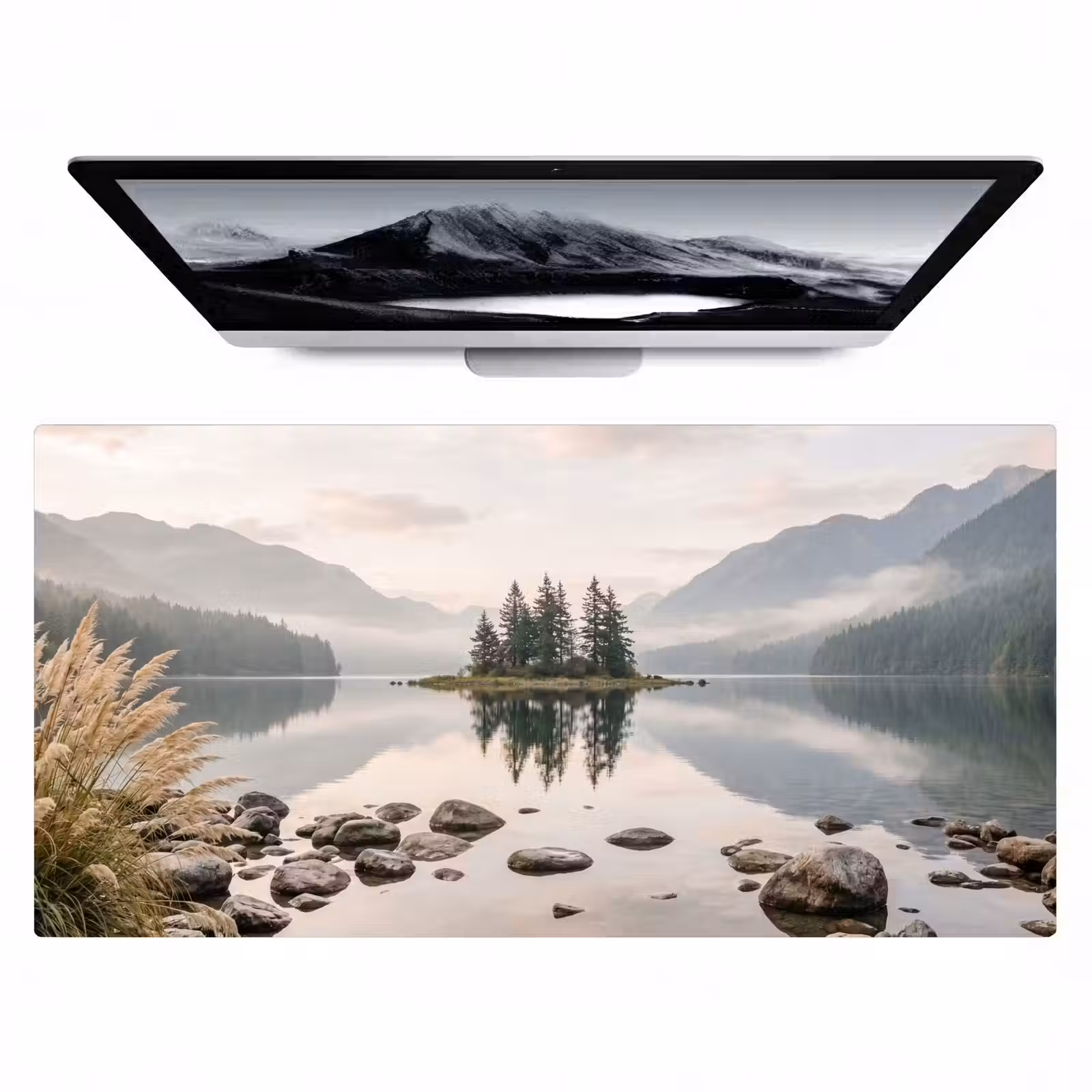 Bureau onderlegger - Meer - Bergen - Landschap - Groen — 1