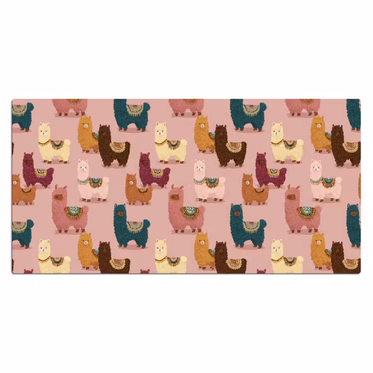 Bureau onderlegger - Alpaca's - Patroon - Kleurrijk — 2