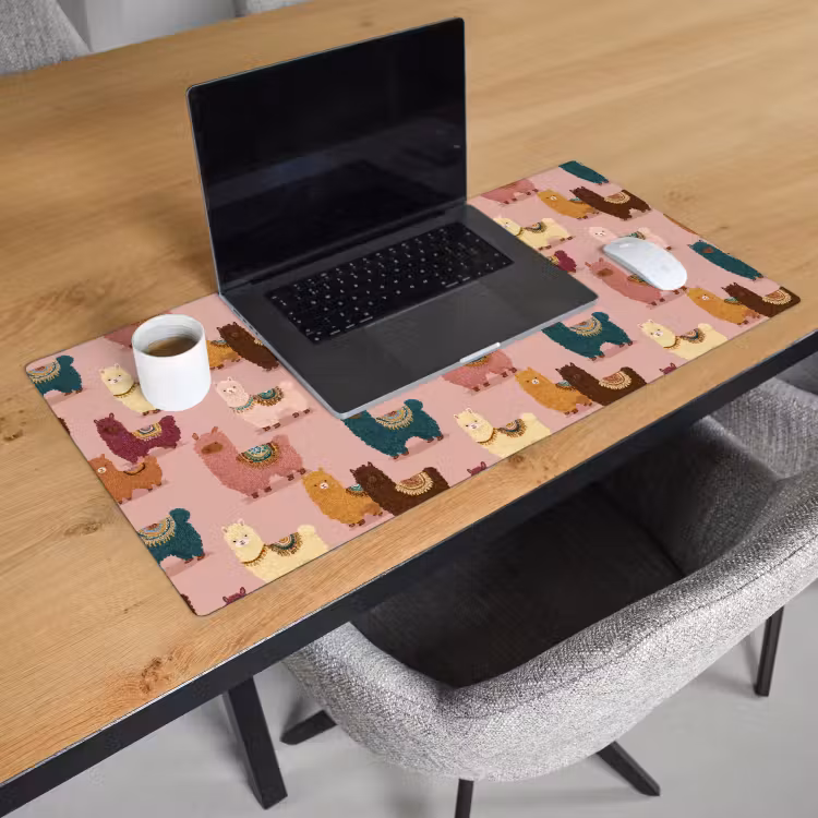 Bureau onderlegger - Alpaca's - Patroon - Kleurrijk — 3