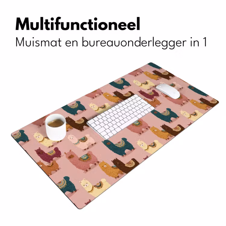 Bureau onderlegger - Alpaca's - Patroon - Kleurrijk — 7