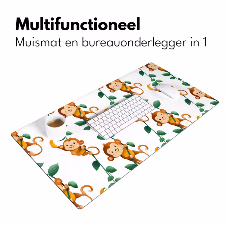 Bureau onderlegger - Apen - Lianen - Kleurrijk — 7