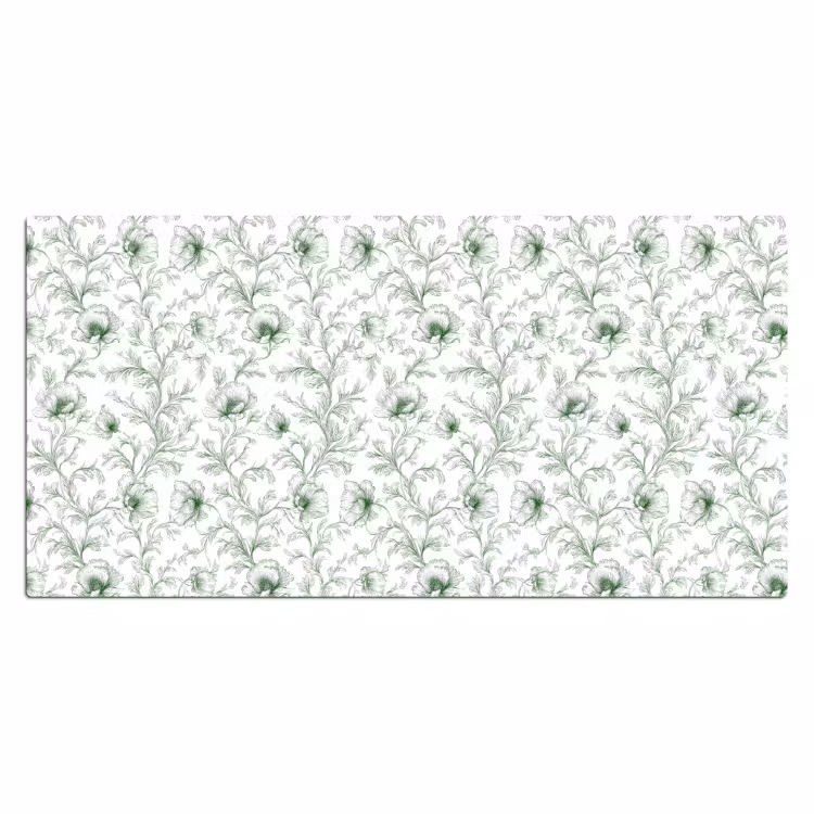 Bureau onderlegger - Bloemen - Getekend - Groen — 2