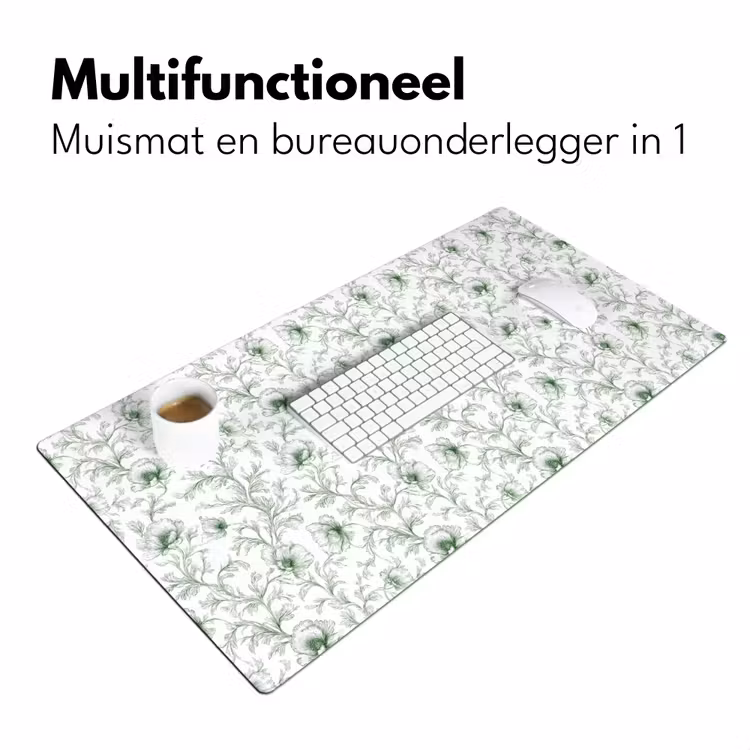 Bureau onderlegger - Bloemen - Getekend - Groen — 7