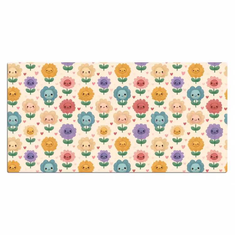 Bureau onderlegger - Bloemen - Hartjes - Kleurrijk — 2