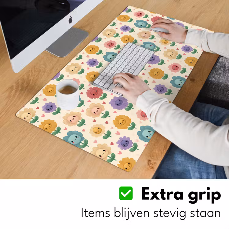 Bureau onderlegger - Bloemen - Hartjes - Kleurrijk — 6