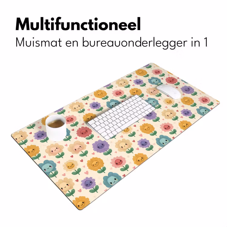 Bureau onderlegger - Bloemen - Hartjes - Kleurrijk — 7