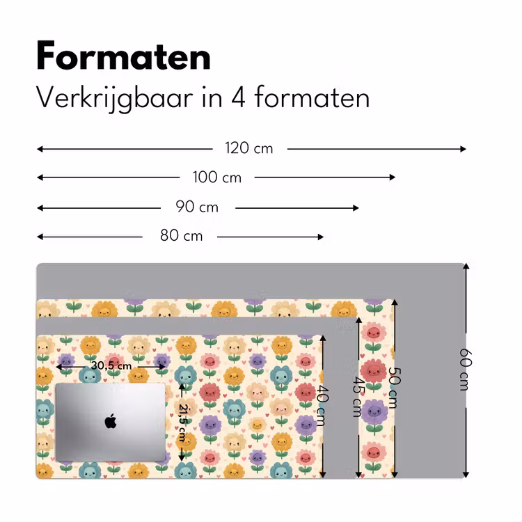 Bureau onderlegger - Bloemen - Hartjes - Kleurrijk — 8