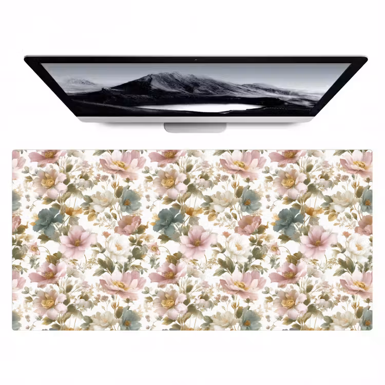 Bureau onderlegger - Bloemen - Patroon - Pastel — 1