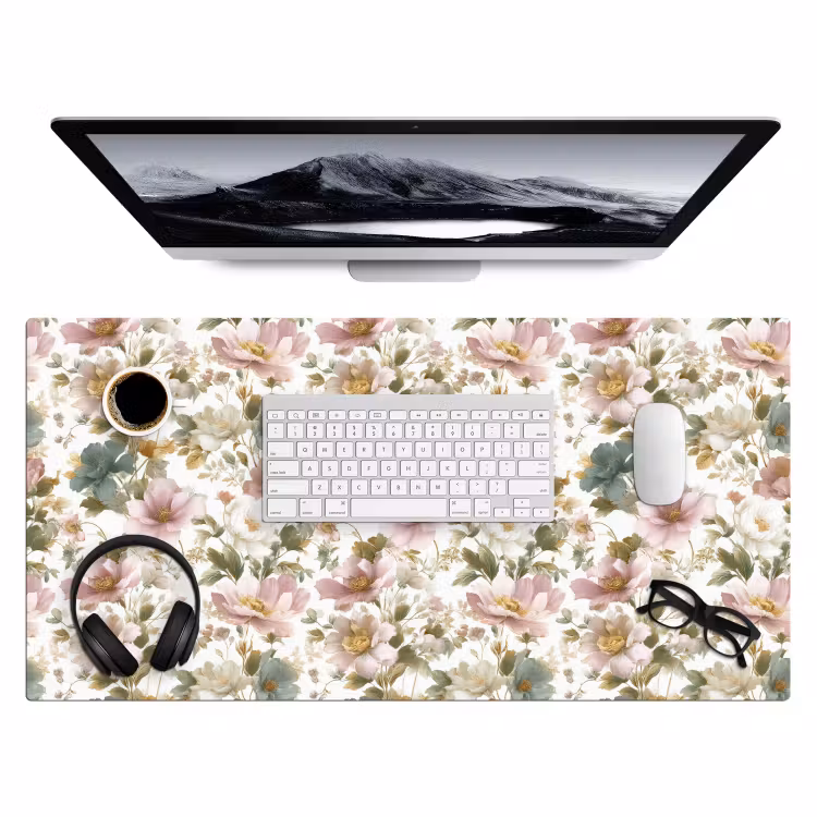 Bureau onderlegger - Bloemen - Patroon - Pastel — 4