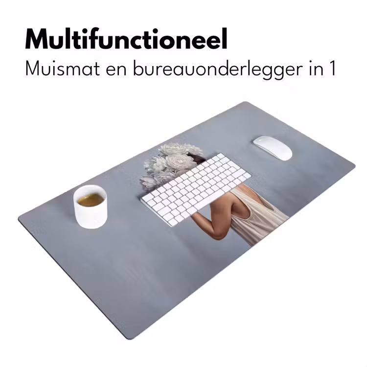 Bureau onderlegger - Bloemen - Vrouw - Wit — 7