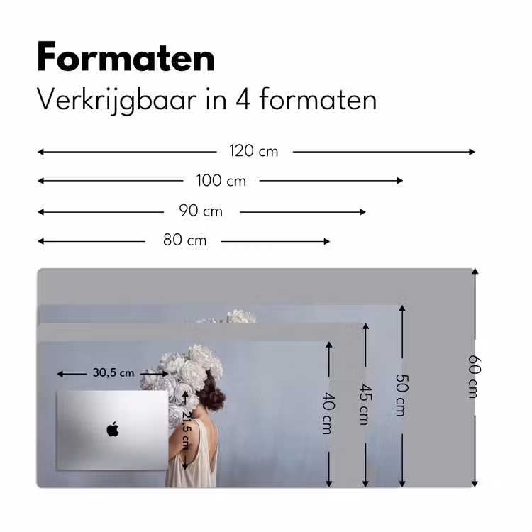 Bureau onderlegger - Bloemen - Vrouw - Wit — 8