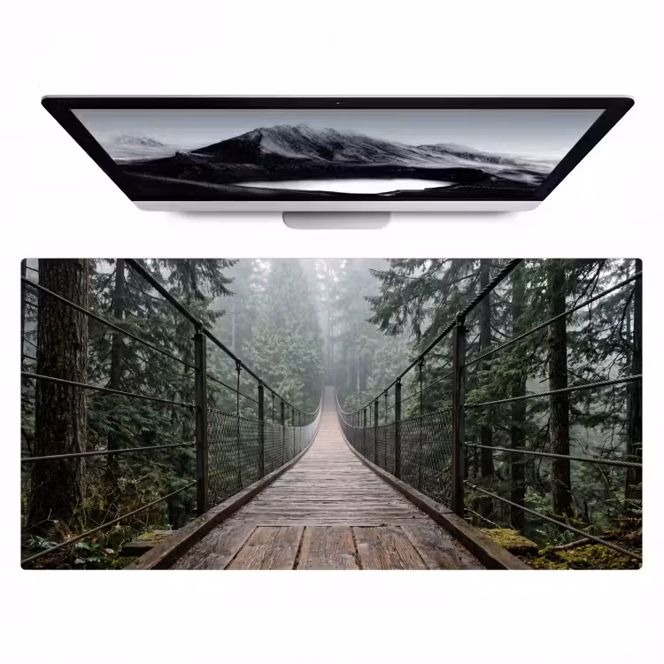 Bureau onderlegger - Brug - Bos - Mist - Natuur — 1