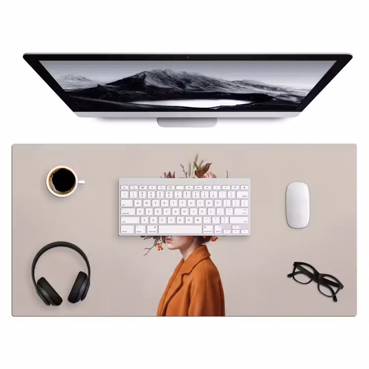 Bureau onderlegger - Gezicht - Boeket - Kleurrijk — 4