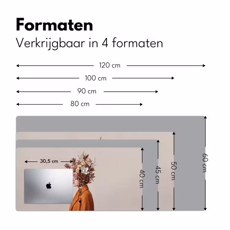 Bureau onderlegger - Gezicht - Boeket - Kleurrijk — 8