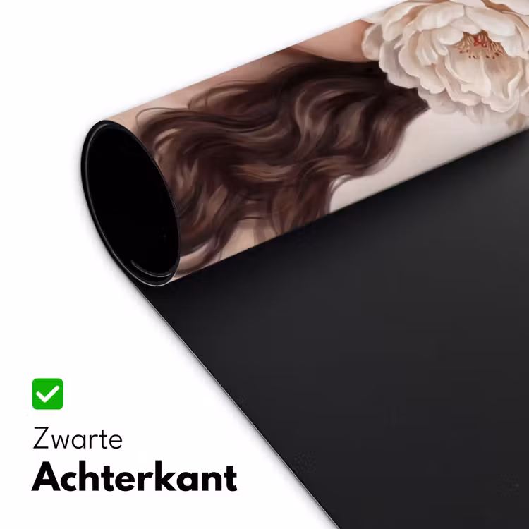 Bureau onderlegger - Gezicht - Pioenrozen - Crème — 5