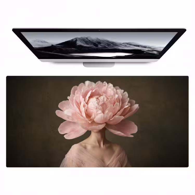 Bureau onderlegger - Gezicht - Roos - Roze — 1